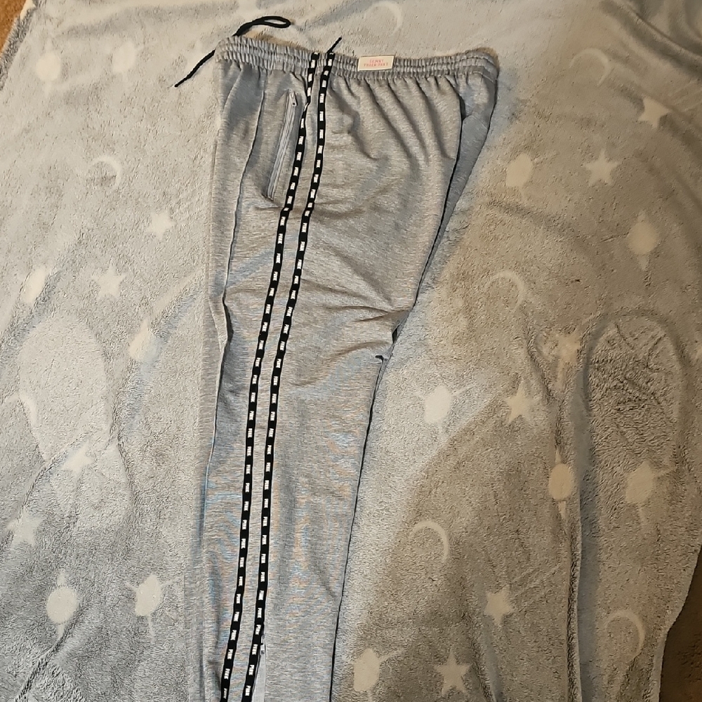 PINK Victoria's Secret Gray Joggers with Black Drawstring